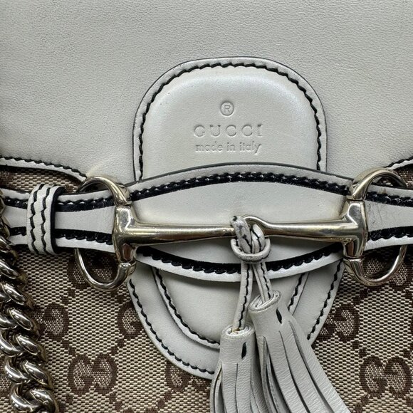 GUCCI Emily Brown Canvas Shoulder Bag 580-071825 - Picture 6 of 16